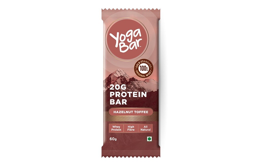 Yoga Bar 20G Protein Bar, Hazelnut Toffee   Pack  60 grams